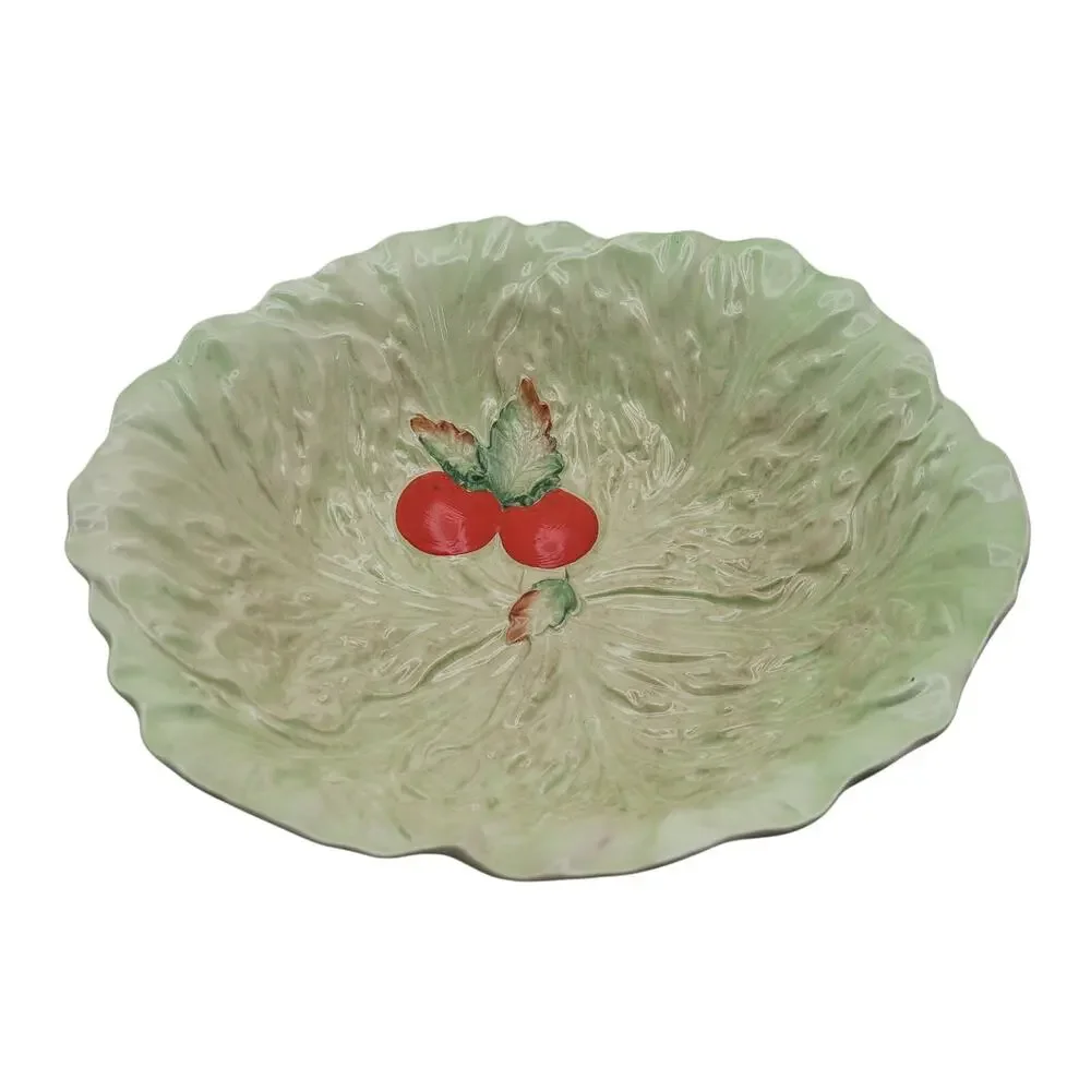 Carlton Ware England Cabbage Leaf Bowl Red Tomatoes 9 in Australian Design